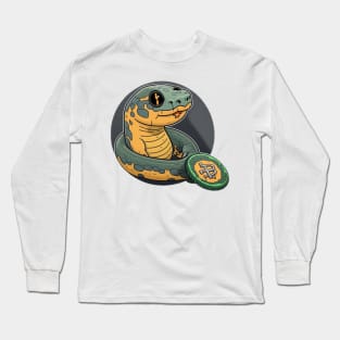 Kawaii Anaconda Snake With a Crypto Coin Long Sleeve T-Shirt